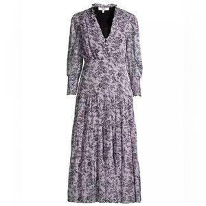 Likely Hurley Smocked Floral Midi Dress Lilac